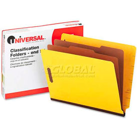 Universal 10319 Universal® Pressboard End Tab Classification Folders, Letter, Six-Section, Yellow, 10/Box image.
