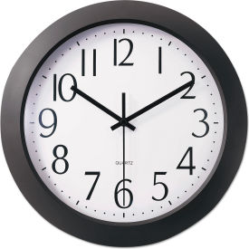 Universal 10451 Universal® Whisper Quiet Clock, 12" Overall Diameter, Black Case, 1 AA image.