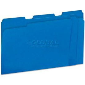 Universal UNV10501*** Universal® Colored File Folders, 1/3 Cut One-Ply Top Tab, Letter, Blue, 100/Box image.