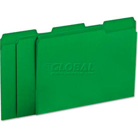 Universal UNV10502*** Universal® Colored File Folders, 1/3 Cut One-Ply Tab, Letter, Green, 100/Box image.