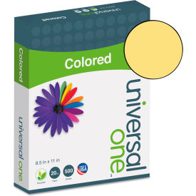 United Stationers Supply UNV11205 Colored Paper - Universal UNV11205 - Goldenrod - 8-1/2 x 11 - 20 lb. - 500 Sheets/Ream image.