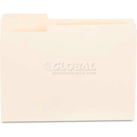 Universal 12121 Universal® File Folders, 1/3 Cut First Position, One-Ply Top Tab, Letter, Manila, 100/Box image.