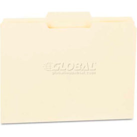 Universal UNV12122*** Universal® File Folders, 1/3 Cut Second Position, One-Ply Top Tab, Letter, Manila, 100/Box image.