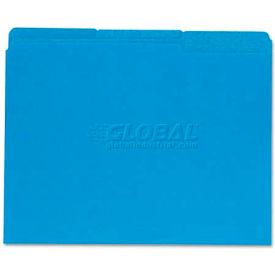 Universal UNV12301*** Universal® Recycled Interior File Folders, 1/3 Cut Top Tab, Letter, Blue, 100/Box image.