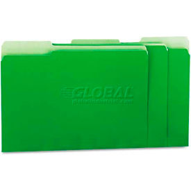 Universal Recycled Interior File Folders, 1/3 Cut Top Tab, Letter, Green, 100/Box