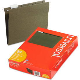 United Stationers Supply 14115 Universal® Hanging File Folders, 1/5 Tab, 11 Point Stock, Letter, Standard Green, 25/Box image.