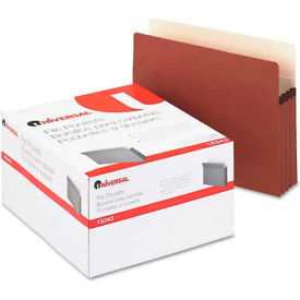 Universal 15343 Universal® 3-1/2" Expansion File Pockets, Straight Tab, Letter, Redrope/Manila, 25/Box image.