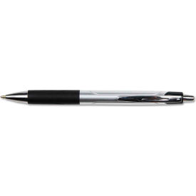 Universal Products UNV15540 Universal™ Comfort Grip Retractable Ballpoint Pen, 1mm, Black Ink, Silver Barrel, Dozen image.