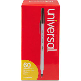 United Stationers Supply UNV15613 Universal Economy Ballpoint Stick Oil-Based Pen, Black Ink, Medium, 60/Pack image.
