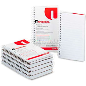United Stationers Supply UNV20453 Universal® Wirebound Memo Book, Narrow Rule, 5 x 3, White, 12 50-Sheet Pads/Pack image.