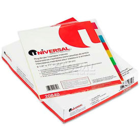 Universal UNV20840*** Universal Economical Insertable Index, Multicolor Tabs, 8-Tab, Letter, Buff, 24 Sets/Box image.