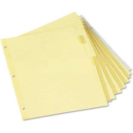 Universal UNV21873*** Universal Economical Insertable Index, Clear Tabs, 8-Tab, Letter, Buff, 6 Sets/Pack image.