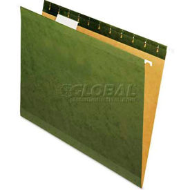 Universal UNV24115*** Universal® Reinforced Recycled Hanging Folder, 1/5 Cut, Letter, Standard Green, 25/Box image.