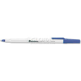 United Stationers Supply UNV27421 Universal Economy Ballpoint Stick Oil-Based Pen, Blue Ink, Fine, Dozen image.