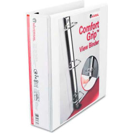 Universal 30732 Universal® Comfort Grip Deluxe Plus D-Ring View Binder, 2" Capacity, 8-1/2 x 11, White image.