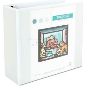 Universal UNV30754*** Universal One Comfort Grip Deluxe Plus D-Ring View Binder, 4" Capacity, 8-1/2 x 11, White image.