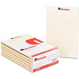 United Stationers Supply UNV35852 Universal® Colored Perforated Note Pads, Wide Rule, 5 x 8, Ivory, 50-Sheet, Dozen image.