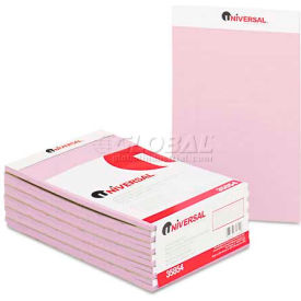 United Stationers Supply UNV35854 Universal® Colored Perforated Note Pads, Wide Rule, 5 x 8, Orchid, 50-Sheet, Dozen image.