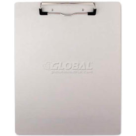 Universal UNV40303*** Universal One Brushed Aluminum Plastic Clipboard, 1/2" Capacity, Holds 8-1/2w x 11h, Silver image.