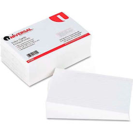 United Stationers Supply UNV47255*** Universal Ruled Index Cards, 5 x 8, White, 500/Pack image.