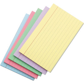 United Stationers Supply 47256 Universal Index Cards, 5 x 8, Blue/Salmon/Green/Cherry/Canary, 100/Pack image.