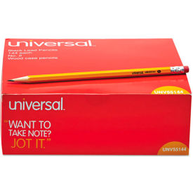 United Stationers Supply UNV55144 Universal Economy Woodcase Pencil, HB #2, Yellow Barrel, 144/Pack image.