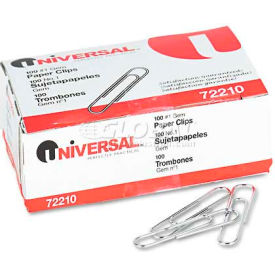 United Stationers Supply UNV72210 Universal® Paper Clips, Smooth Finish, No. 1, Silver, 1000/Pack image.