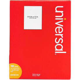 United Stationers Supply UNV80109 Universal® Laser Printer Permanent Labels, 8-1/2 x 11, White, 100 Labels image.