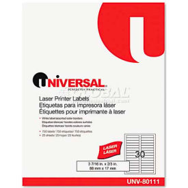 Universal UNV80111*** Universal Laser Printer File Folder Labels, 3-7/16" x 2/3", Assorted, 750/Pack image.