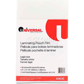 United Stationers Supply UNV84630*** Universal Clear Laminating Pouches, 3 mil, 9 x 14 1/2, 25/Pack image.