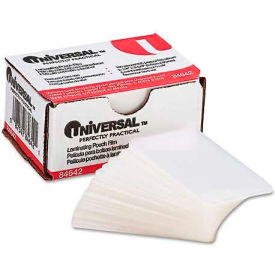 United Stationers Supply UNV84642*** Unverical Clear Laminating Pouches, 5 mil, 2 3/16 x 3 11/16, Business Card Size, 100/Box image.