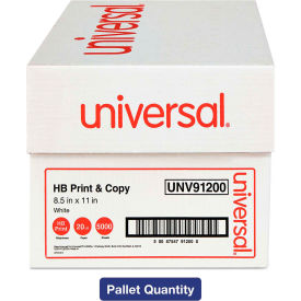 Universal UNV91200PLT Copy Paper - Universal® Multipurpose Paper, White, 8-1/2" x 11", 20 lb., 200,000 Sheets/Pallet image.