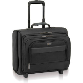 Solo B644 SOLO® Classic Rolling Overnighter Case, 15.6", 16 1/2 x 6 1/2 x 13, Ballistic Poly, BK image.
