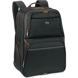 Solo UBN7014 SOLO® Urban Backpack, 17.3", 11 3/4 x 8 x 17 1/2, Black/Orange image.