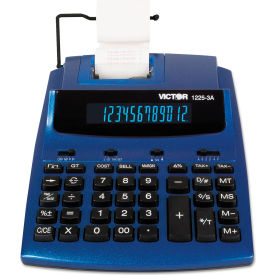 Victor Technologies 12253A Victor® 12-Digit Calculator, 12253A, W/Antimicrobial, 2 Color, 7-1/2" X 9-1/2" X 2", Blue image.