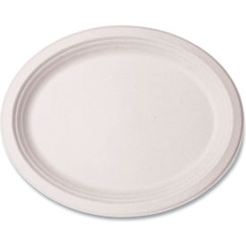Nourish Molded Fiber Tableware Compostable Platter, 10"L x 8"W, White, 500/Carton view 2