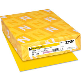 Neenah Paper 22591 Colored Paper - Neenah Paper Astrobrights Paper, Yellow, 8-1/2" x 11", 24 lb., 500 Sheets/Ream image.