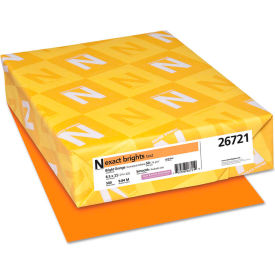 Colored Paper - Neenah Paper Exact Brights Paper Orange 8-1/2"" x 11"" 20 lb. 500 Sheets/Ream