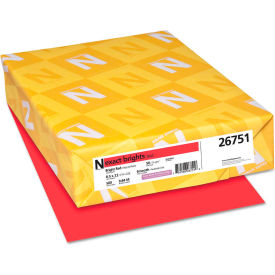 Neenah Paper 26751 Colored Paper - Neenah Paper Exact Brights Paper, Red, 8-1/2" x 11", 20 lb., 500 Sheets/Ream image.