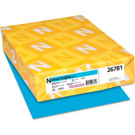 Neenah Paper 26781 Colored Paper - Neenah Paper Exact Brights Paper, Blue, 8-1/2" x 11", 20 lb., 500 Sheets/Ream image.