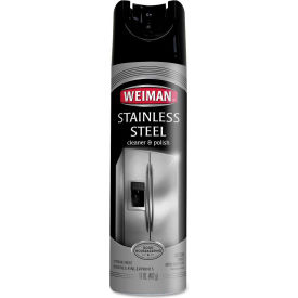 United Stationers Supply WMN49 Weiman Stainless Steel Cleaner & Polish, 17 oz. Aerosol Can - 49 image.