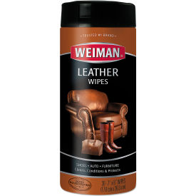 United Stationers Supply 91CT Weinman® Leather Wipes, 7" x 8", 30 Wipes/Canister, 4 Canisters/Case image.