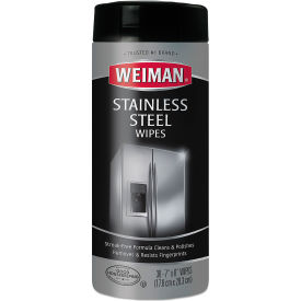 United Stationers Supply 92CT Weinman® Stainless Steel Wipes, 7" x 8", 30 Wipes/Canister, 4 Canisters/Case image.