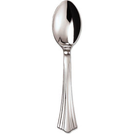 United Stationers Supply WNA 620155 WNA® Heavyweight Plastic Spoons, Silver, Pack of 600 image.