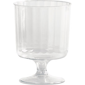 Classic Crystal Plastic Wine Glasses On Pedestals, 5 oz. Capacity, Clear, 10/Pack, 24 Packs/Carton view 2