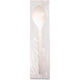 EcoSense Renewable Mediumweight Individually Wrapped Spoons, Plant Starch, Natural, 750/Carton view 2