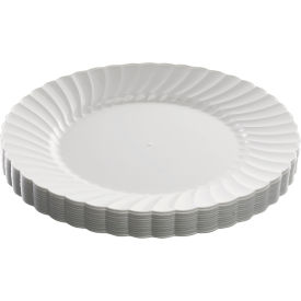 United Stationers Supply WNA RSCW91512W WNA® Classicware Plastic Plates, 9" Dia., White, Pack of 180 image.