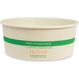 No Tree Wide Paper Bowl, 24 oz. Cap., 5-7/8" Dia. x 2-3/8"H, Natural, 300/Carton view 2