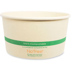 No Tree Wide Paper Bowl, 32 oz. Capacity, 5-7/8" Diameter x 3-1/8" Height, Natural, 300 Bowls per Carton view 2