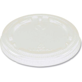 World Centric CPLCS9F World Centric® Fiber Cup Lids, 3.1" Diameter x 0.4"H, Clear image.